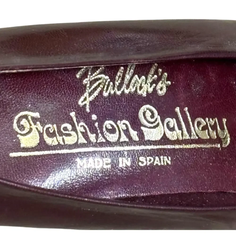 Vintage 80s Burgundy Leather Heels Size 7N Miguel Hernandez Bullock’s Spain‎